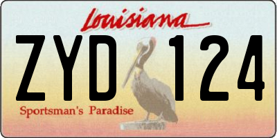 LA license plate ZYD124