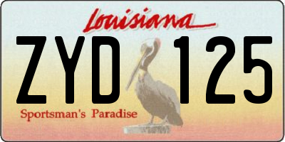 LA license plate ZYD125