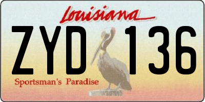 LA license plate ZYD136