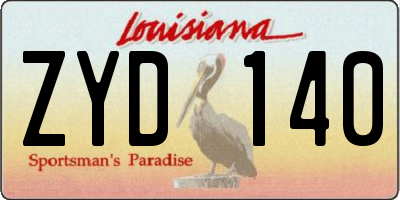LA license plate ZYD140