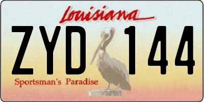 LA license plate ZYD144