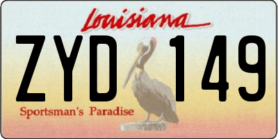 LA license plate ZYD149