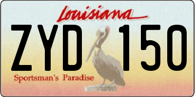 LA license plate ZYD150