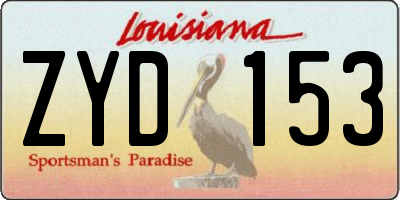 LA license plate ZYD153