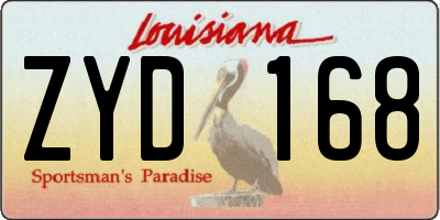 LA license plate ZYD168