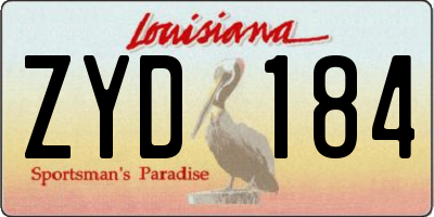 LA license plate ZYD184