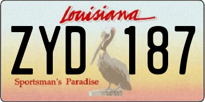 LA license plate ZYD187