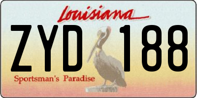 LA license plate ZYD188