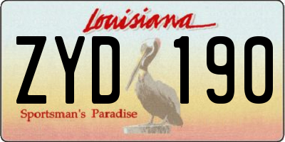 LA license plate ZYD190