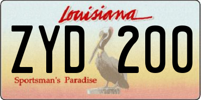 LA license plate ZYD200