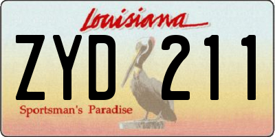 LA license plate ZYD211