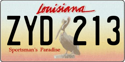 LA license plate ZYD213