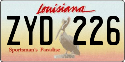LA license plate ZYD226