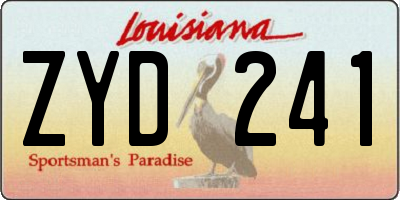 LA license plate ZYD241