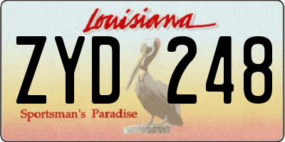 LA license plate ZYD248