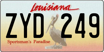 LA license plate ZYD249