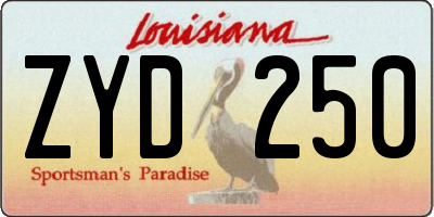 LA license plate ZYD250