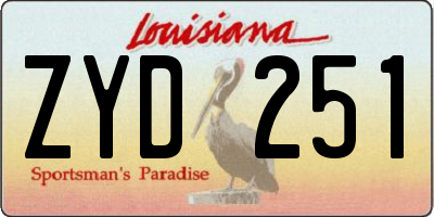 LA license plate ZYD251