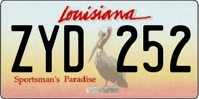 LA license plate ZYD252