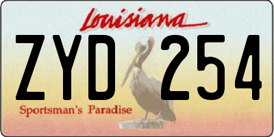 LA license plate ZYD254
