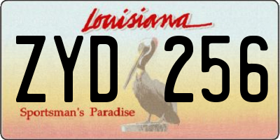 LA license plate ZYD256