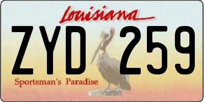 LA license plate ZYD259