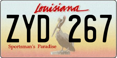LA license plate ZYD267