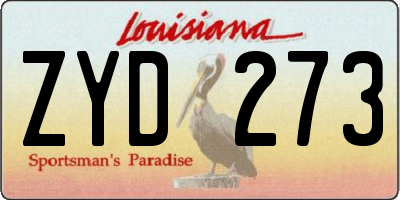 LA license plate ZYD273