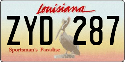 LA license plate ZYD287