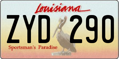 LA license plate ZYD290
