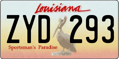 LA license plate ZYD293