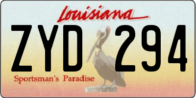 LA license plate ZYD294