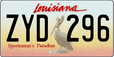 LA license plate ZYD296