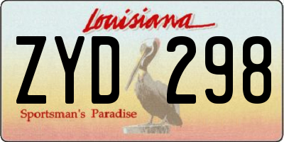 LA license plate ZYD298