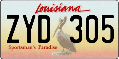 LA license plate ZYD305