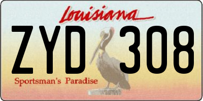 LA license plate ZYD308