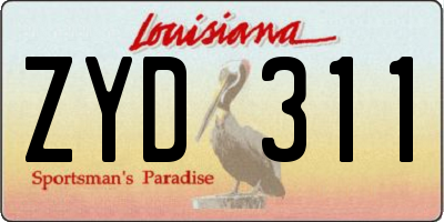 LA license plate ZYD311
