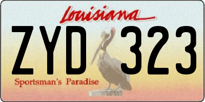 LA license plate ZYD323