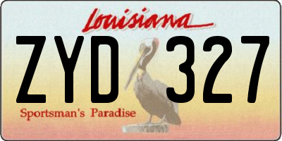 LA license plate ZYD327