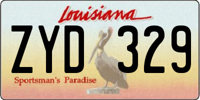 LA license plate ZYD329