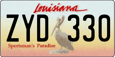 LA license plate ZYD330