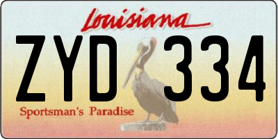 LA license plate ZYD334