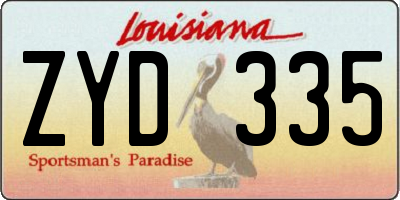 LA license plate ZYD335