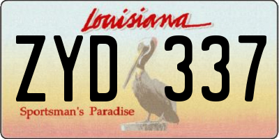 LA license plate ZYD337