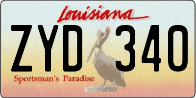 LA license plate ZYD340