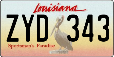 LA license plate ZYD343