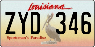 LA license plate ZYD346