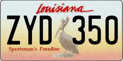 LA license plate ZYD350