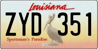 LA license plate ZYD351