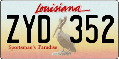 LA license plate ZYD352